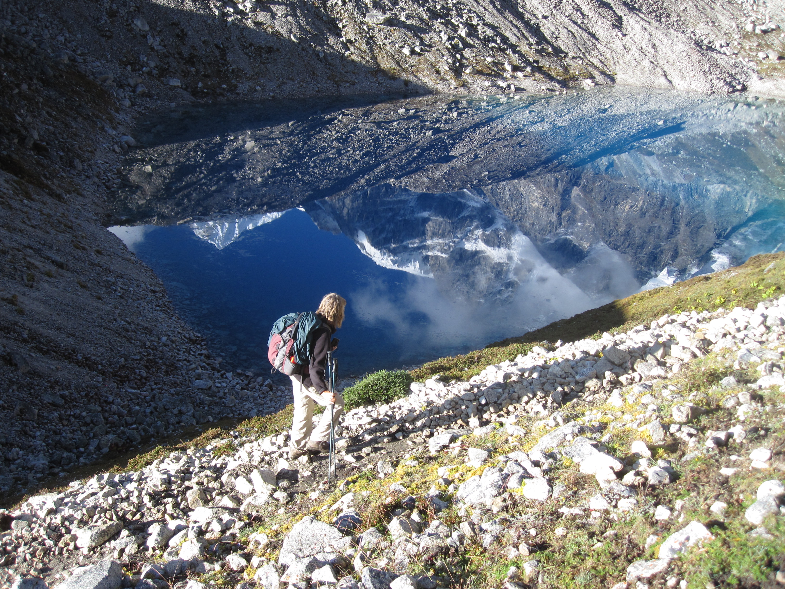 Crystal clear lake reflecting the surroundings