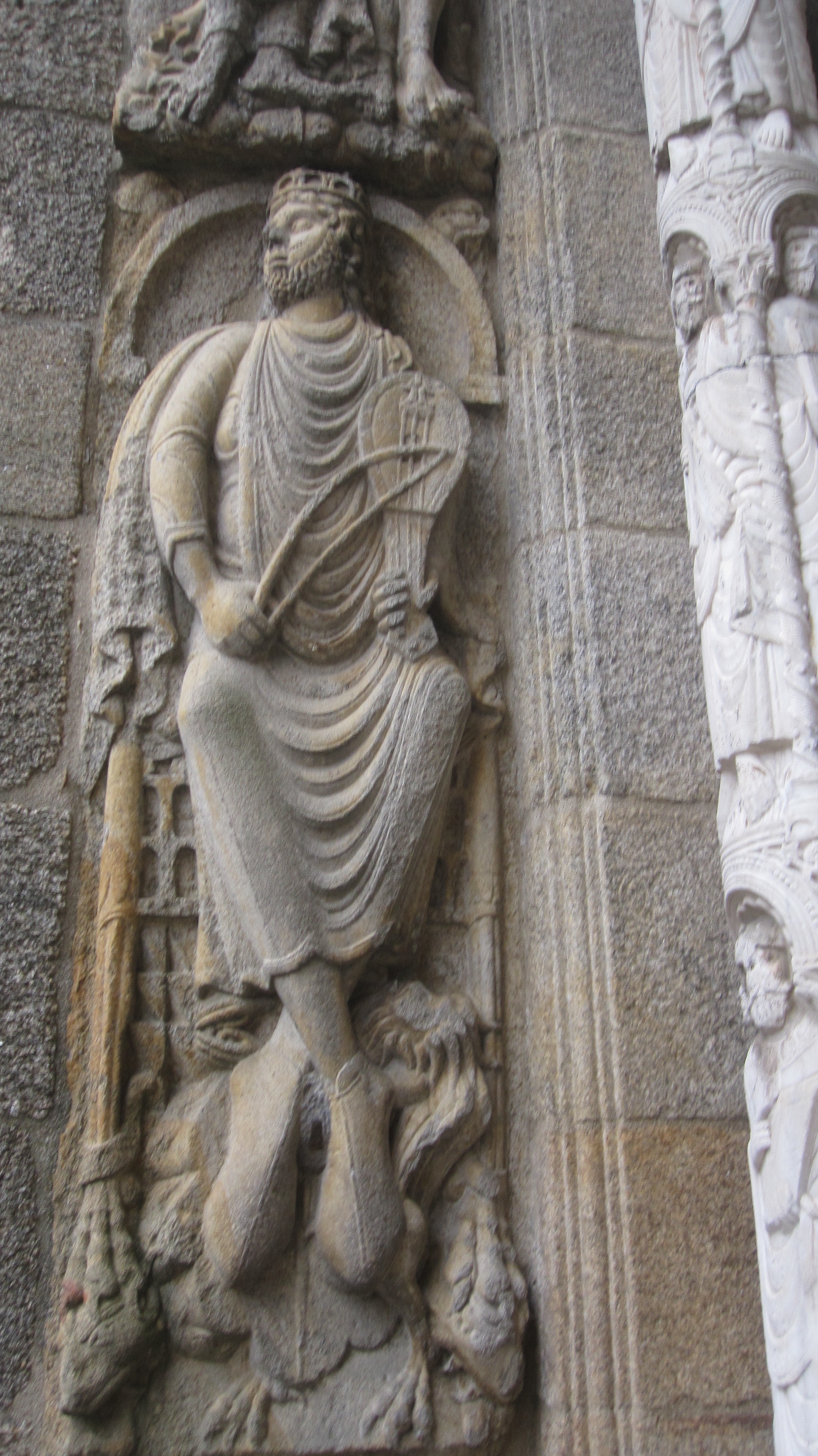 King David by Master Esteban(13th century),Part of the Romanesque doorway on the south side.