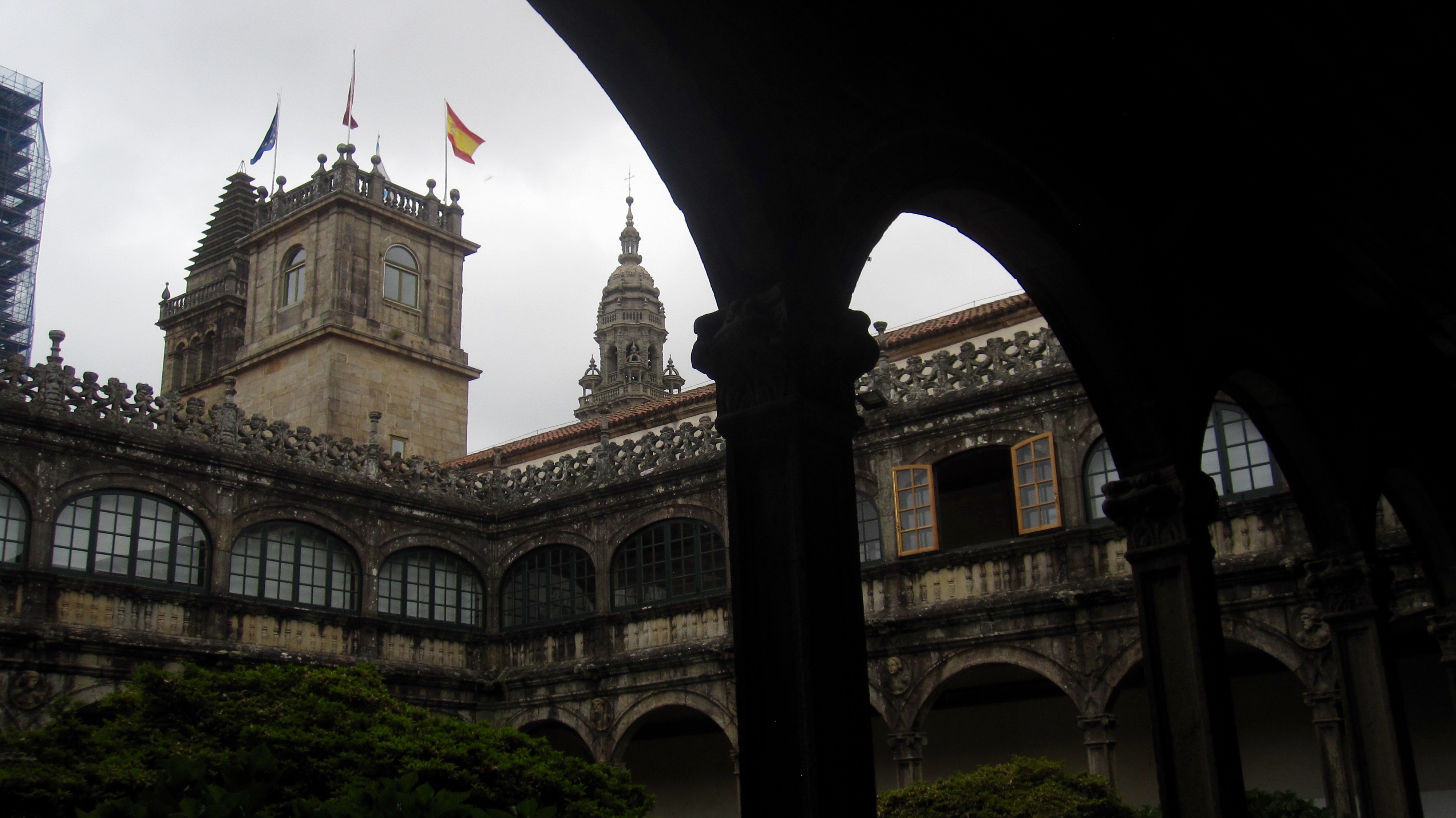View from the interior court of the university to the different towers of the Cathedral