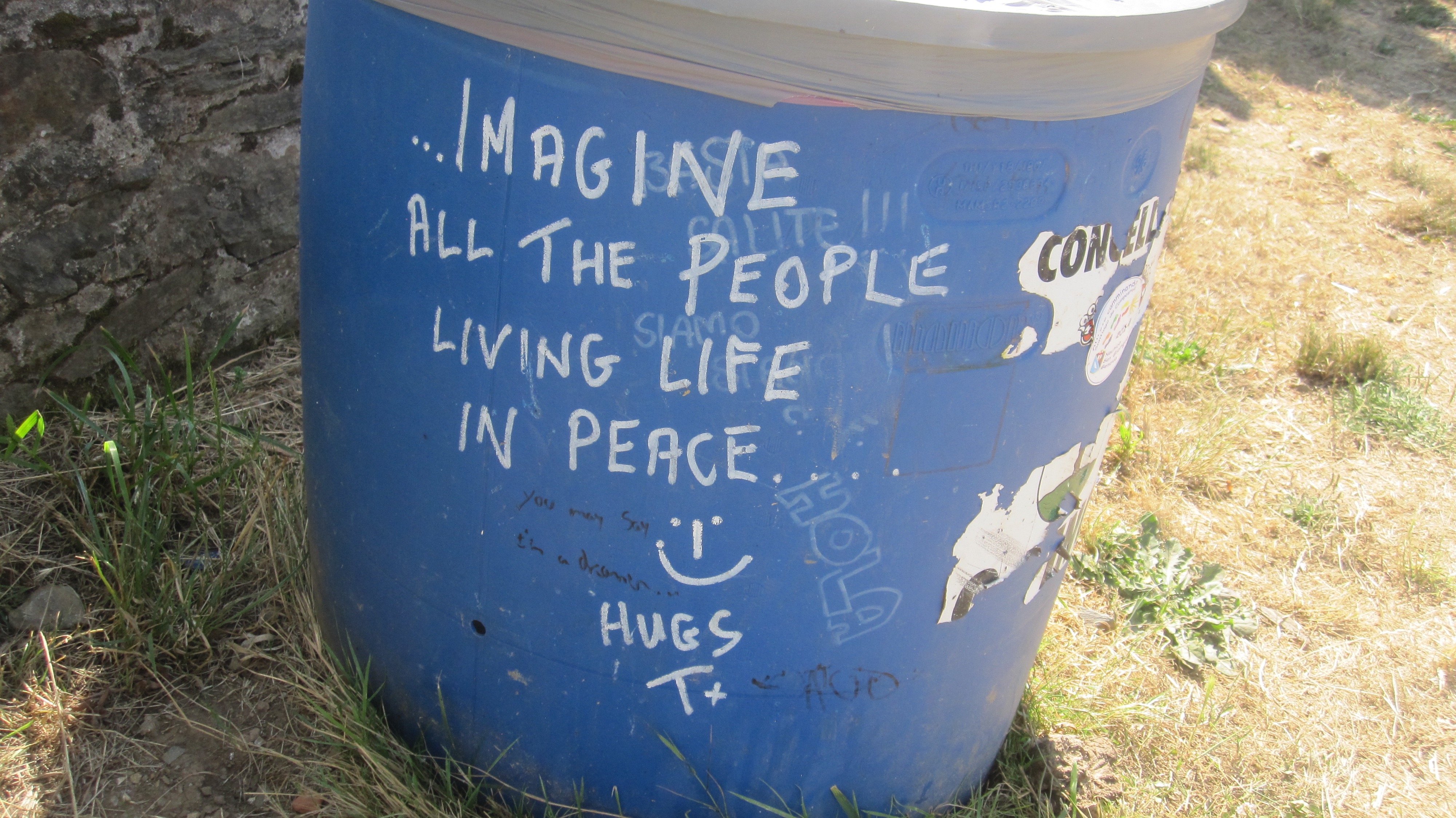 One of many messages on the Camino